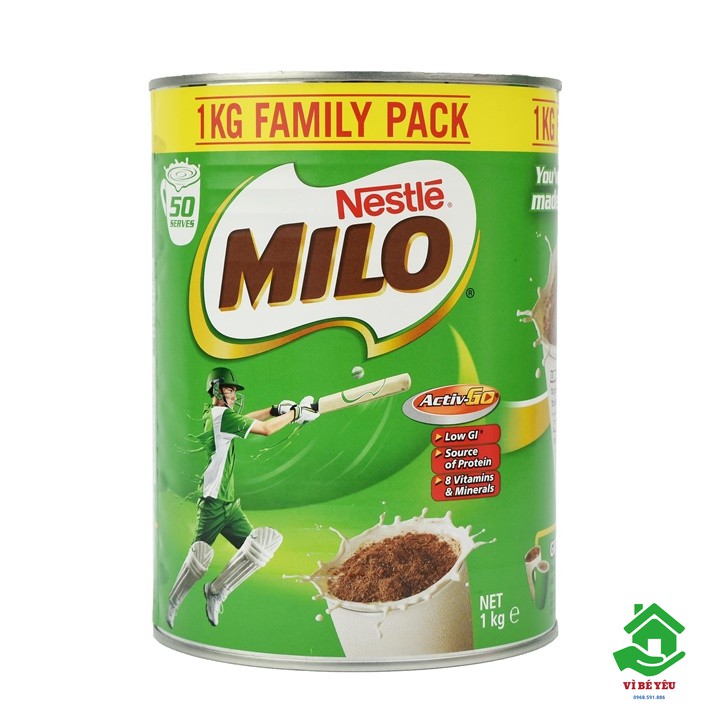 [Mã GROSALE2703 giảm 8% đơn 250K] [02/2022]Sữa MILO Úc 1KG bổ sung năng lượng cho trẻ và người huyết áp thấp