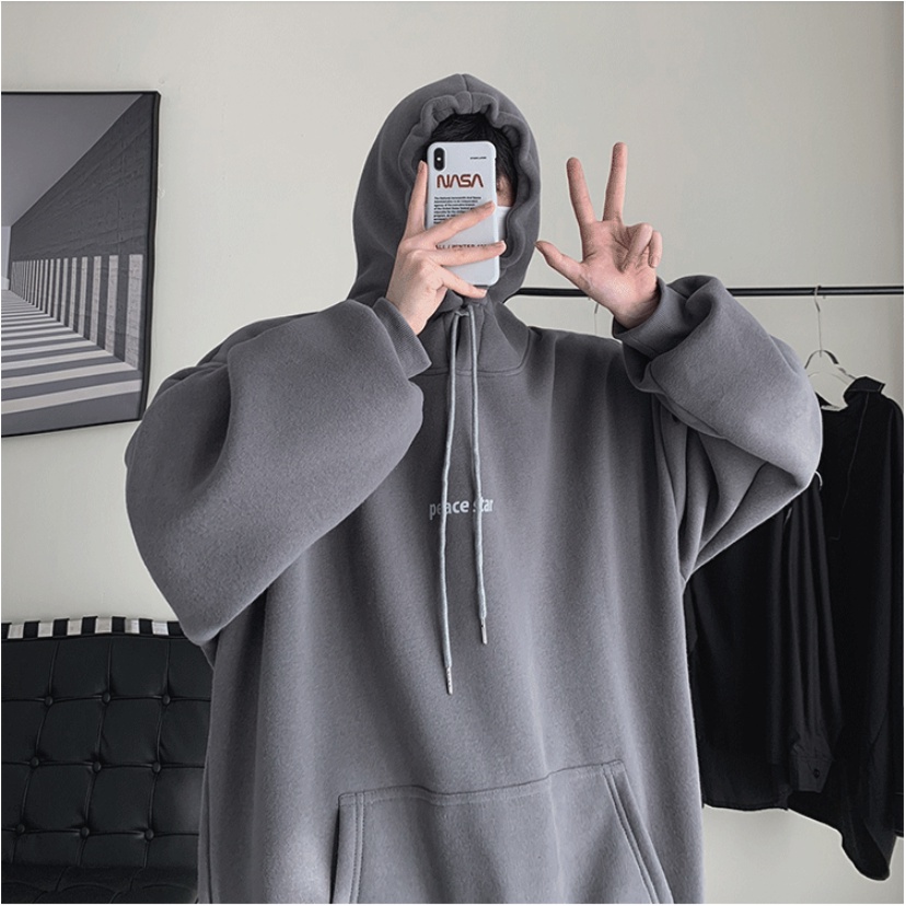 Áo Hoodie Phối Mũ 2 Lớp Cao Cấp  Phong Cách Fom Rộng Unisex Trẻ Trung AMBITION