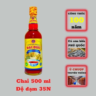 Nước mắm cá cơm Đại Đức độ đạm 35N chai thuỷ tinh 500ml nguyên chất truyền thống sạch