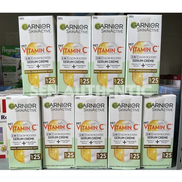 Tinh chất Garnier Skinactive Vitamin C 2-in-1 Brightening Serum Cream 50 ml