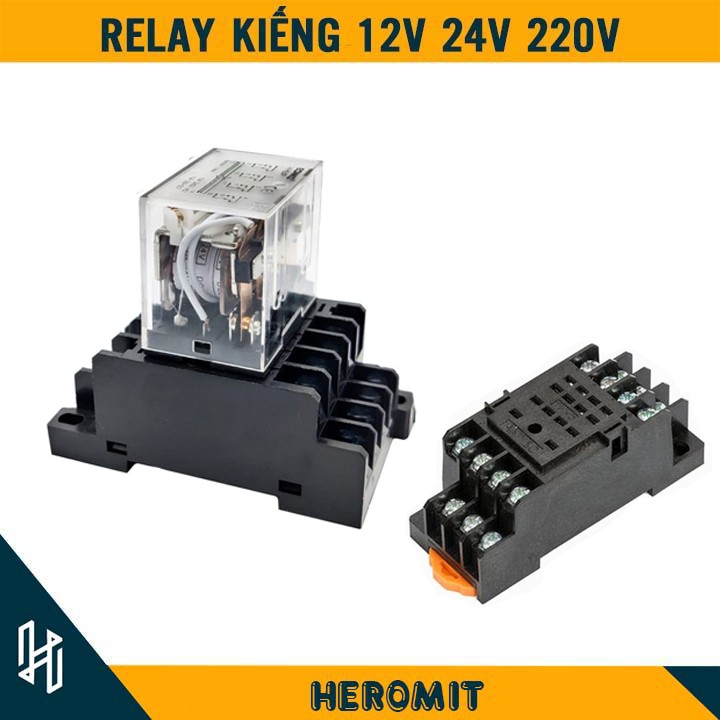 Rơ le trung gian rơle kiếng 12V 24V 220V đế 8 chân 14 chân