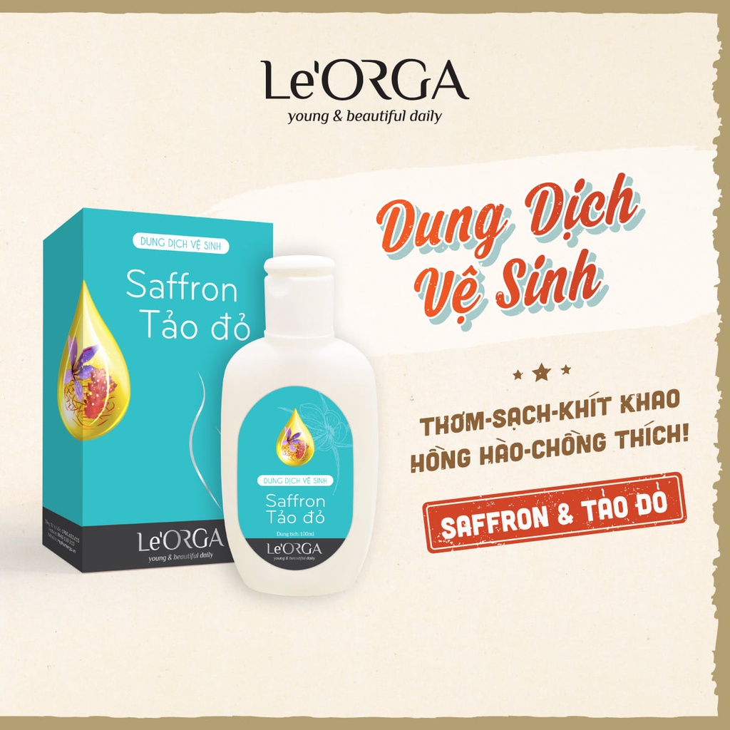 Dung Dịch Vệ Sinh Le'Orga - Saffron Gel Làm Sạch Thơm Tho Se Khít Hồng Hào