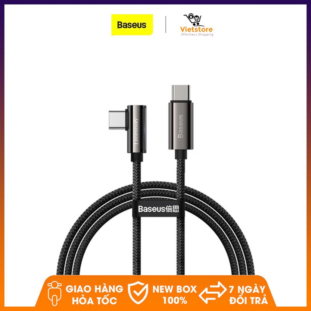 Cáp dữ liệu sạc nhanh Baseus USB C to Type-C 100W Legend Series Elbow