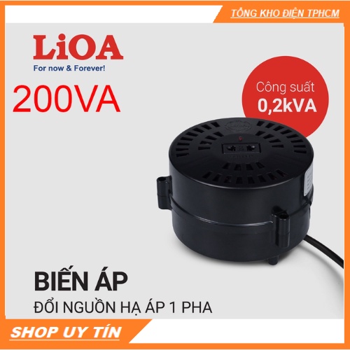 Biến áp tự ngẫu LiOA 200VA DN002 - Bộ đổi nguồn LiOA 200VA từ 220V sang 100V cho máy Nhật - Mỹ