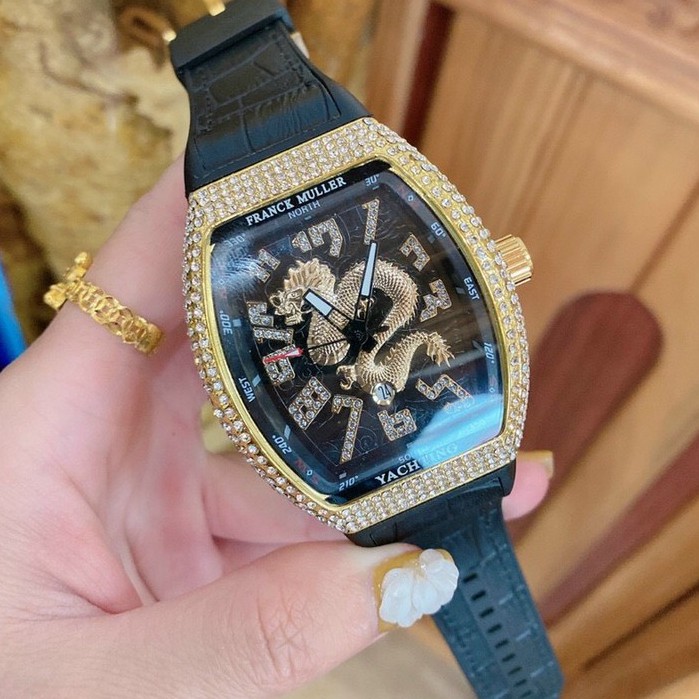 (Bảo hành 12 tháng) Đồng hồ nam Franck muller thể thao đính đá cao cấp tặng hộp và vòng tay DH402 | BigBuy360 - bigbuy360.vn