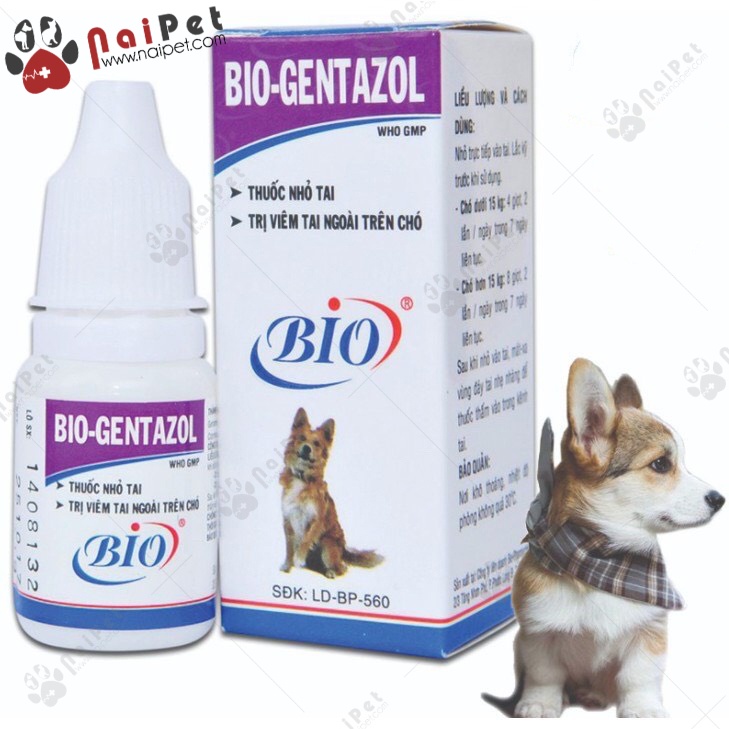 BIO-GENTAZOL 10ML Dung dịch nhỏ tai, giải quyết viêm tai cho thú cưng