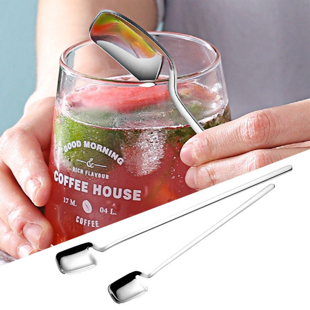 Set 2 Muỗng Khuấy Đồ Uống Bằng Thép Không Gỉ