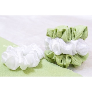 Scrunchies dây buộc tóc màu xanh bơ handmade