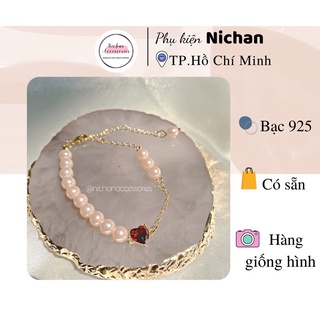 Lắc tay vòng tay nữ trái tim đỏ kết trai nichan.accessories