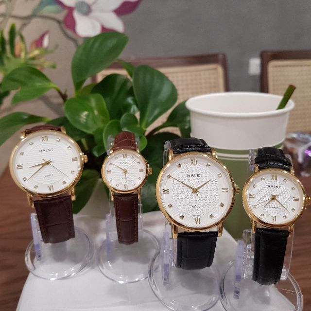 Đồng hồ nữ Halei dây da vân cá sấu đơn giản thanh lịch mặt số la mã | BigBuy360 - bigbuy360.vn