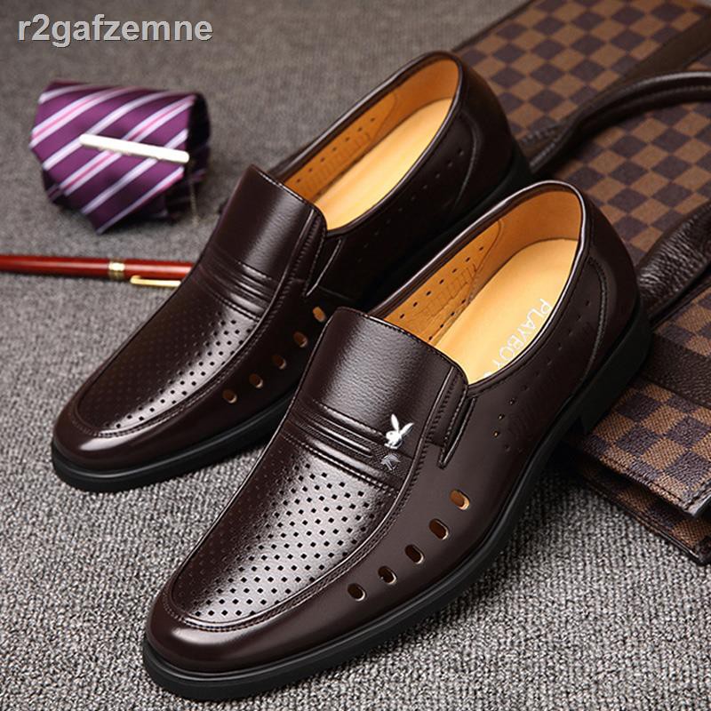 Giày tâygiày yz™♂2021 dép mới nam mùa hè rỗng kinh doanh chính thức mang da phong cách Hàn Quốc đục lỗ thoáng