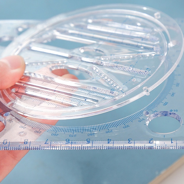 Thước Hình Học Bằng Acrylic Trong Suốt Đa Năng Cho Học Sinh