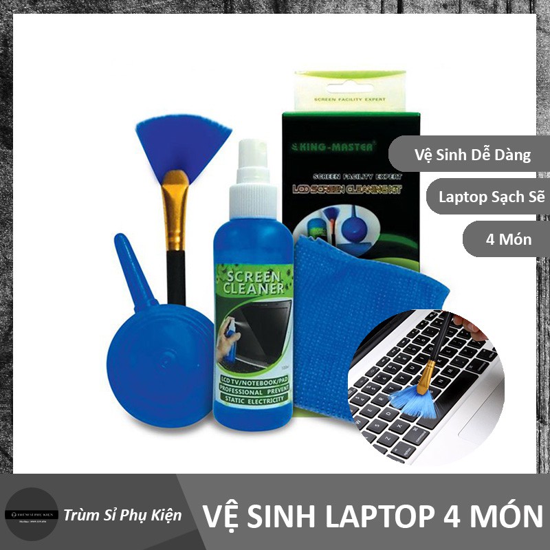 Bộ vệ sinh laptop [4 món]💕𝑭𝑹𝑬𝑬𝑺𝑯𝑰𝑷💕 Dung dịch lau laptop giá rẻ, Làm sạch máy tính sạch sẽ