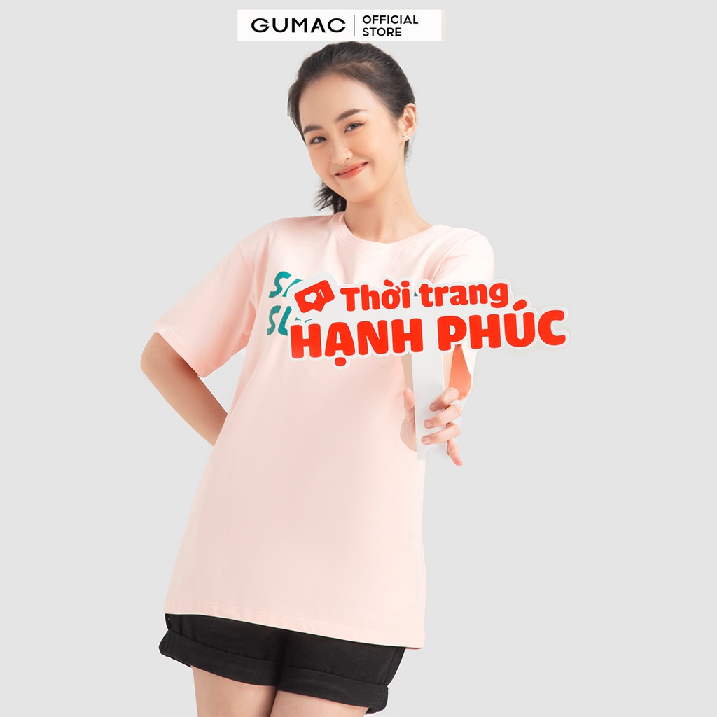 Áo thun nữ in lá phong GUMAC ATB701