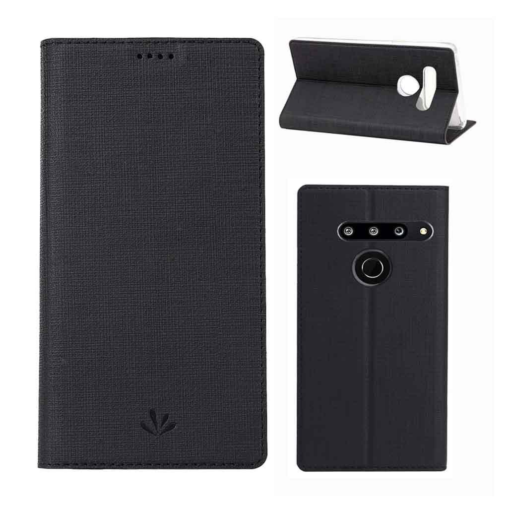 Bao da điện thoại PU nắp gập đế đứng nhiều màu sang trọng thích hợp cho LG G8 ThinQ