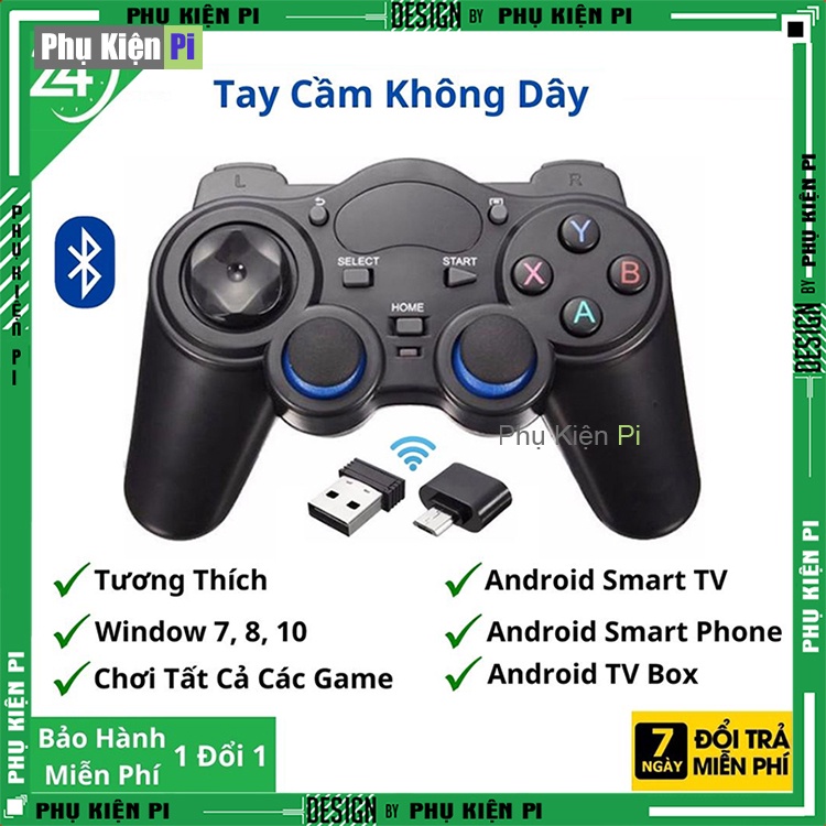 Tay cầm chơi game PC  Laptop  Điện Thoại  TV Android  TV Box Tay cầm chơi game không dây USB Bluetooth 2.4G