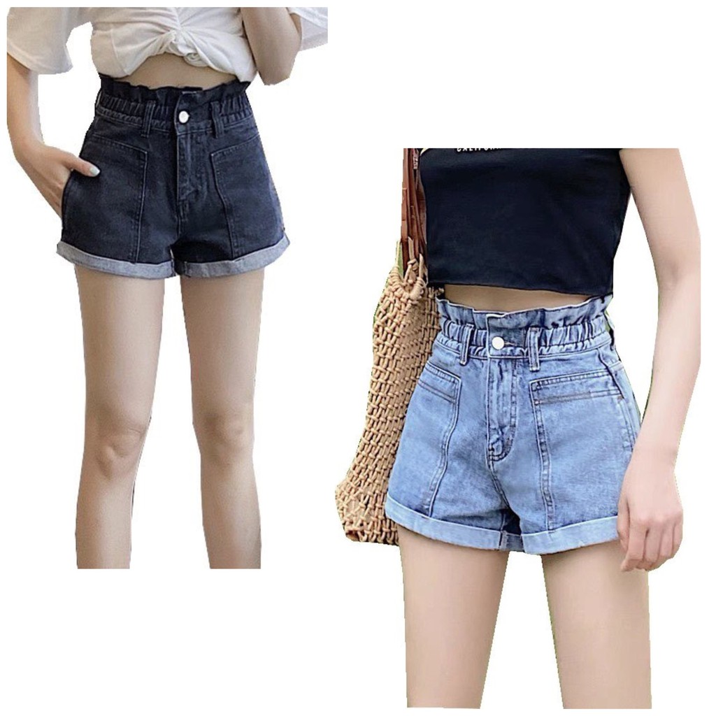 Quần short jean lưng thun dành cho BigSize Nữ lưng cao, co dãn mạnh, đang hot trend 3974 molijean