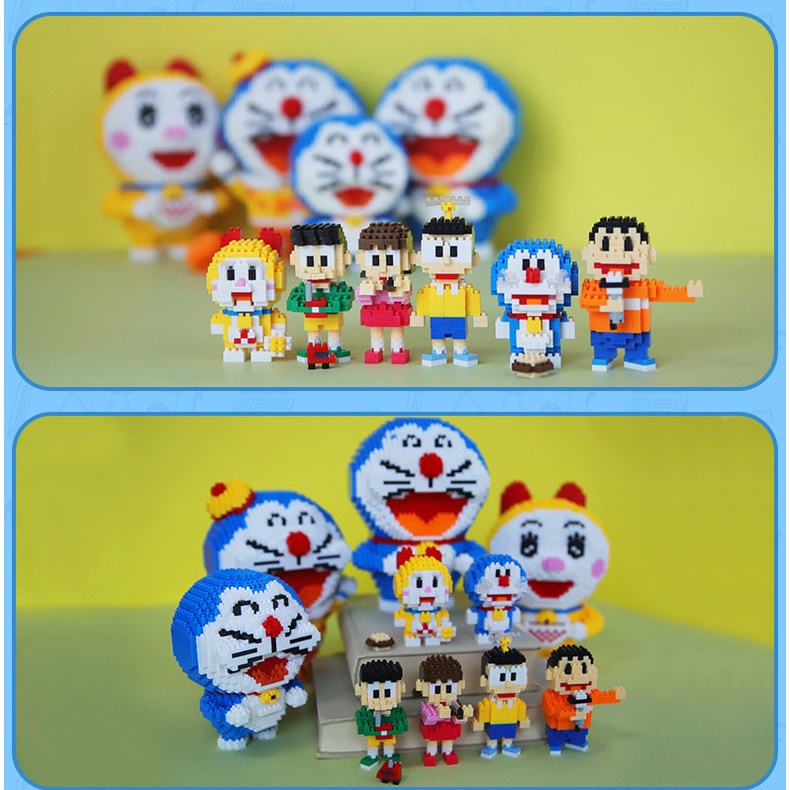 Đồ chơi lắp ráp LEGO mini 3D hoạt hình mô hình siêu nhân, vịt dona, doremon