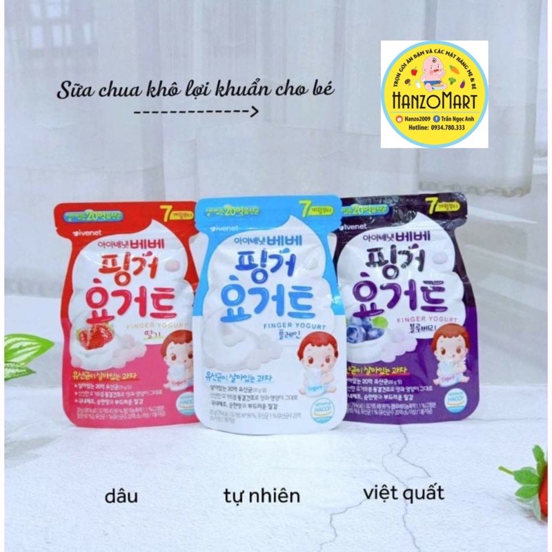 Sữa chua khô Ivenet Hàn Quốc / Yogurt Hàn Quôc cho bé ăn dặm đủ vị
