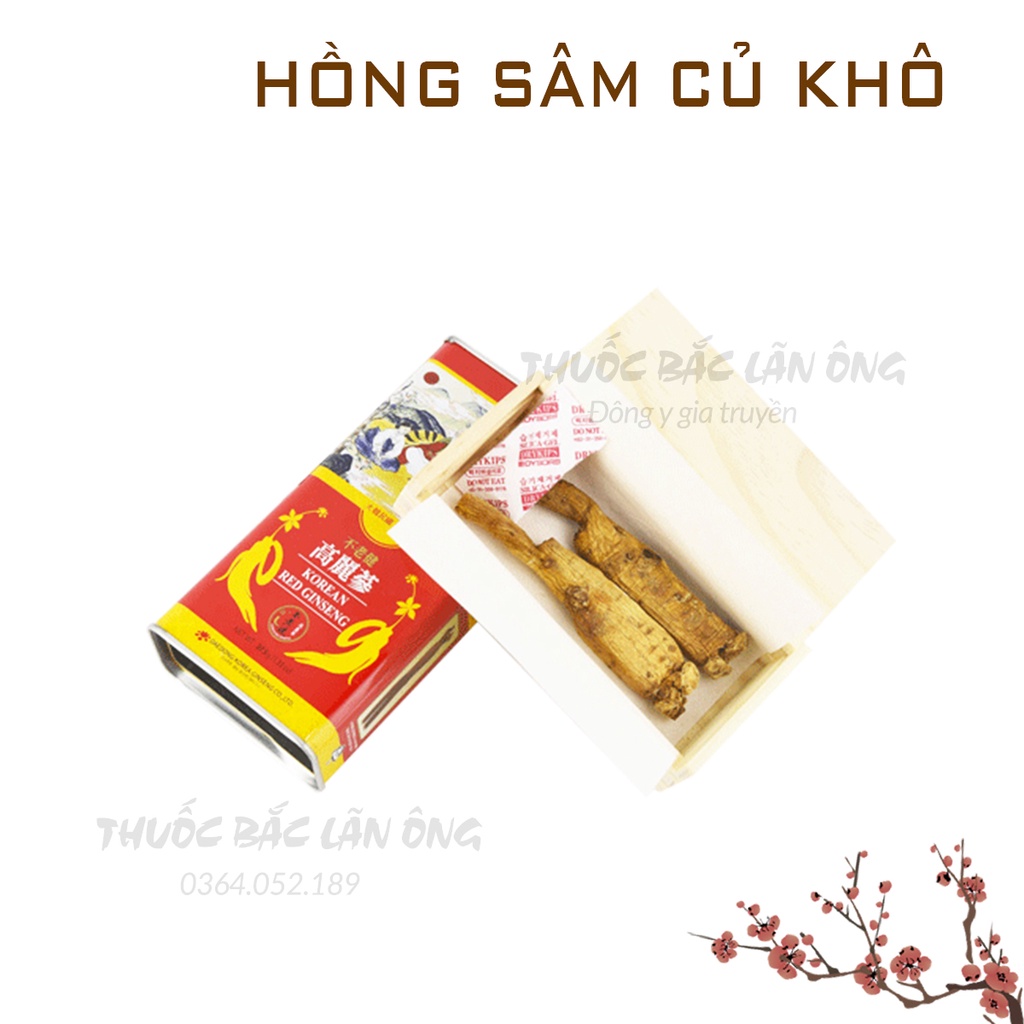 Hồng sâm củ hộp thiếc Hàn Quốc (Nhân sâm củ 6 năm tuổi) - Thuốc Bắc Lãn Ông