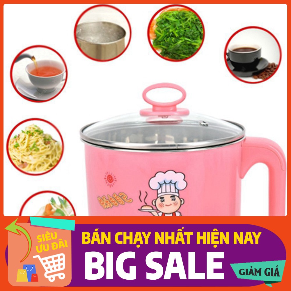 Nồi Nấu Mì Màu Đa Năng, Siêu Tốc 1,6 Lít  ca nấu lẩu nấu mì mini tiện dụng tại nhà