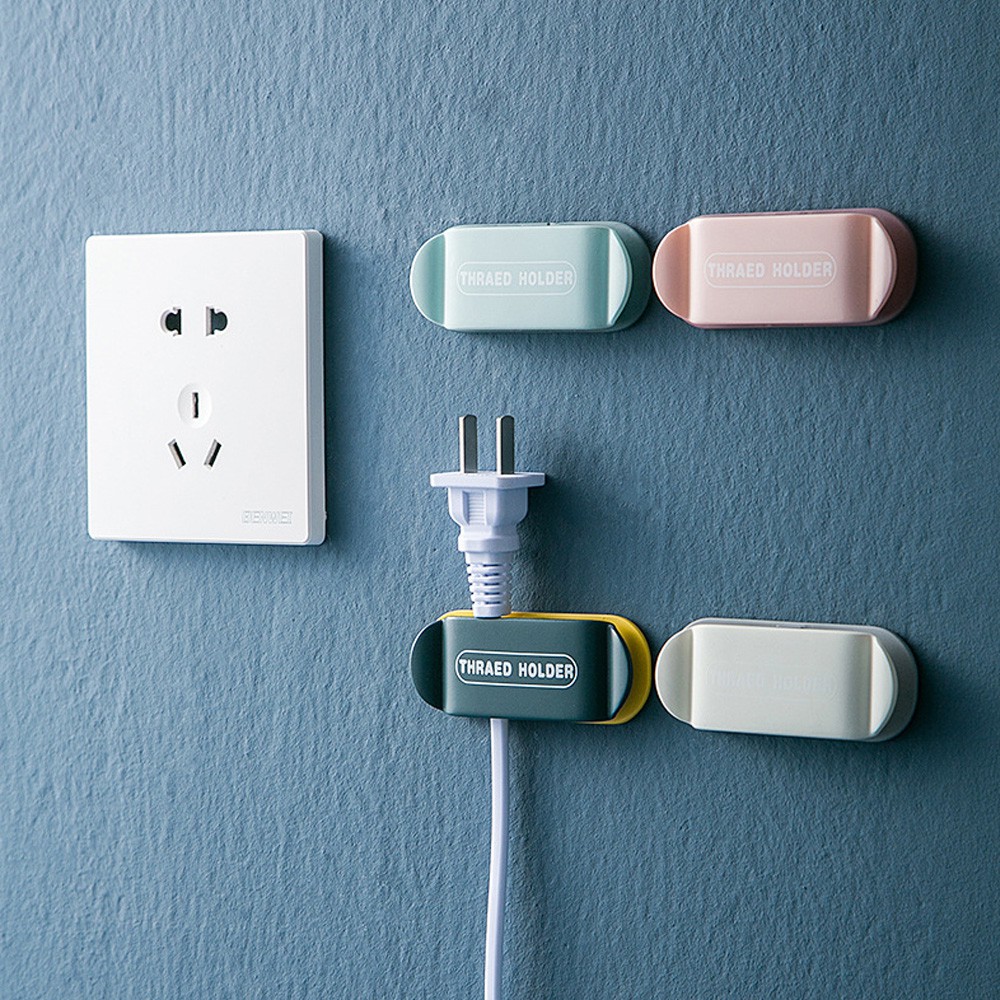 Set 4 Giá Đỡ Dây Cáp Gắn Tường Không Cần Đục Lỗ Tiện Lợi Thời Trang|Giá Đỡ Cố Định Tai Nghe Cổng USB