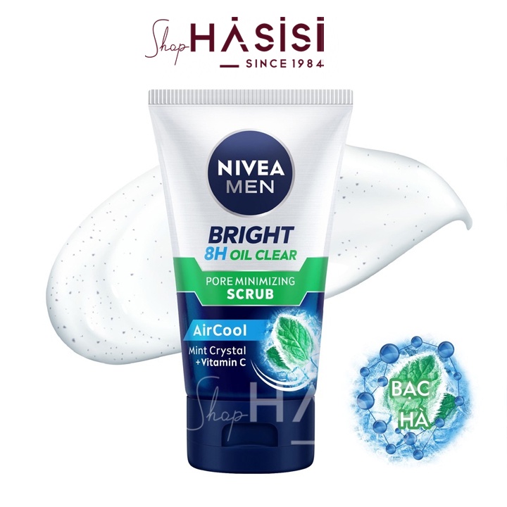 Sữa Rửa Mặt Kiểm Soát Nhờn, Có Hạt Cho Nam NIVEA - Men Bright Oil Clear Pore Minimizing Scrub 100g