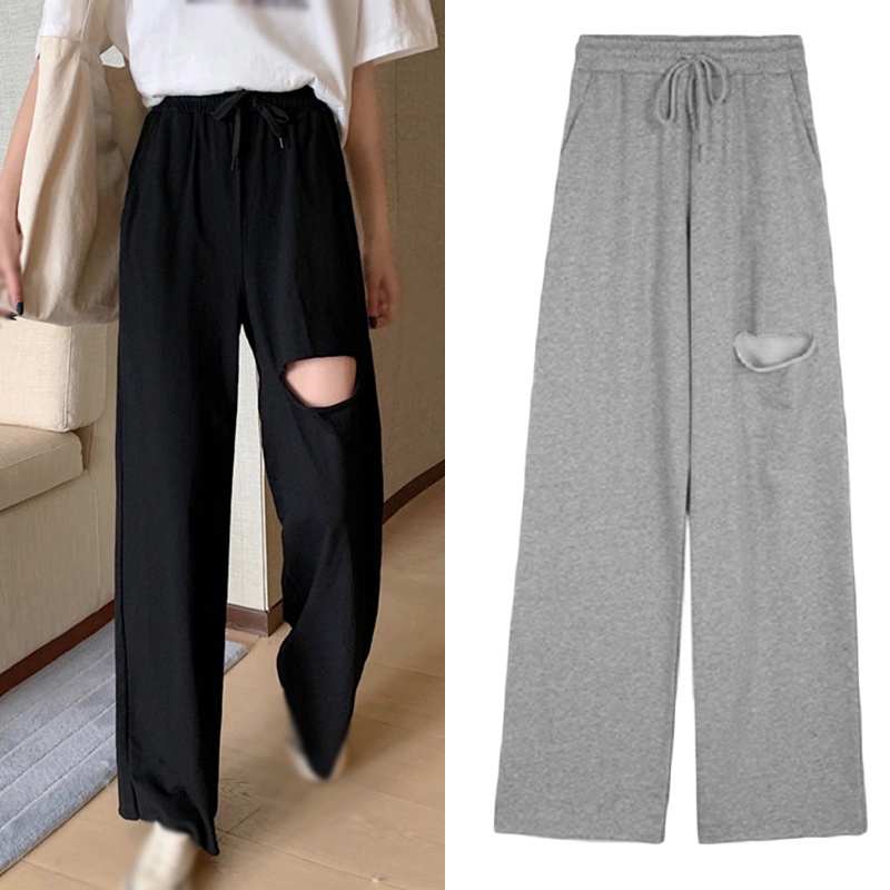 Quần Dài Nữ Ống Rộng Lưng Cao Màu Trơn Thời Trang