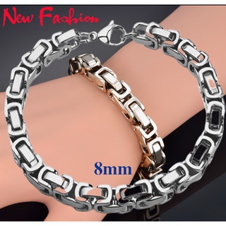 Sỉ lắc tay nam kiểu dây sên to 8mm inox sáng bóng không đen, không gỉ - Thể hiện đẳng cấp phái mạnh