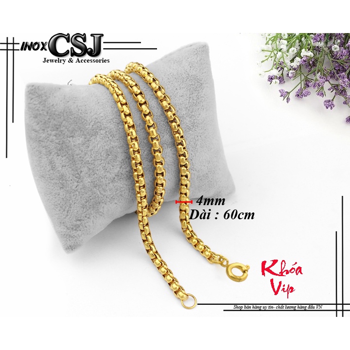 Dây chuyền nam kiểu ống trúc Khóa Vip mạ vàng siêu đẹp, bền màu - Đem lại đẳng cấp, phong độ cho người đeo