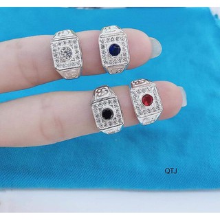 Nhẫn mặt đá cho bé trai _ bạc ta 100%