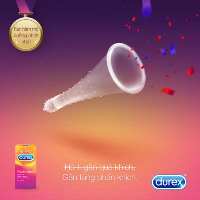 CHÍNH HÃNG BAO CAO SU DUREX PLEASUREMAX GÂN GAI