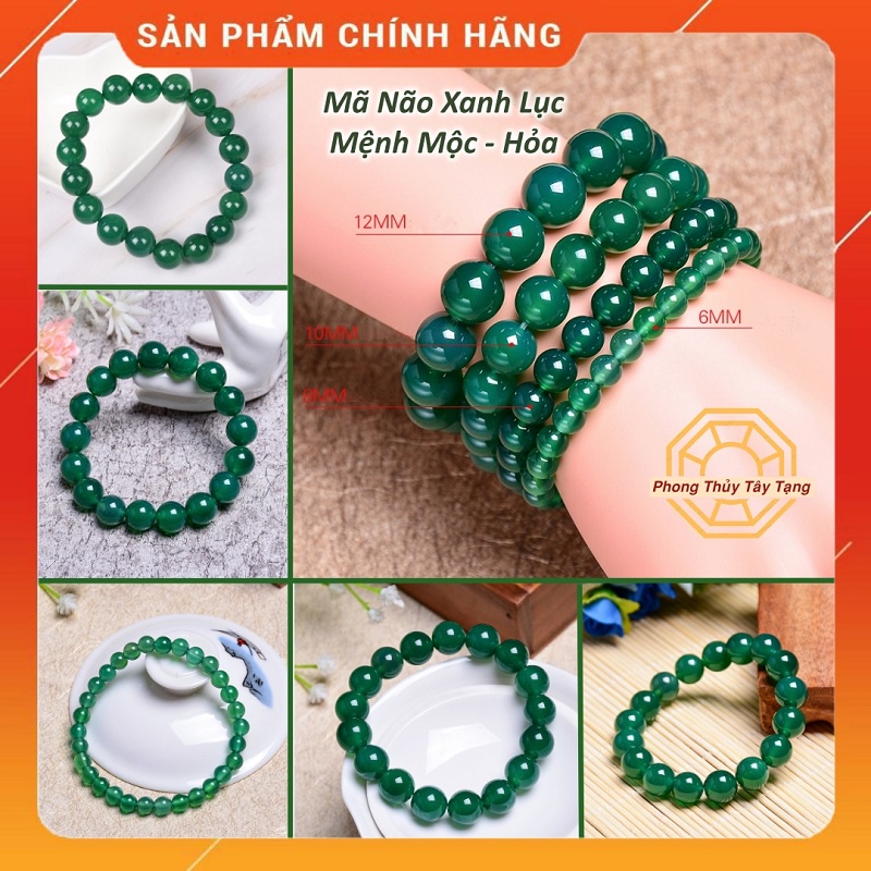 Vòng tay phong thủy đá MNao [TẶNG HỘP GỖ CAO CẤP] may mắn tài lộc nam nữ mệnh Kim Mộc Thủy Hỏa Thổ - Phong Thủy Tây Tạng