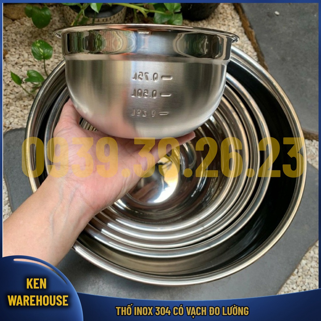 Mua Thố inox đánh trứng trộn bột inox 304 có vạch đo lường đủ kích ...