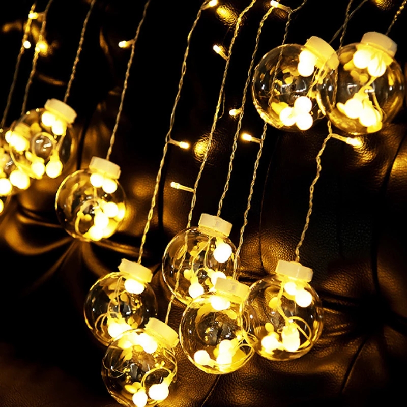 Dây Đèn Led Bóng Tròn Trang Trí Rèm Cửa