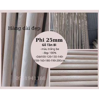 Thanh gỗ tròn phi 25mm gỗ tần bì