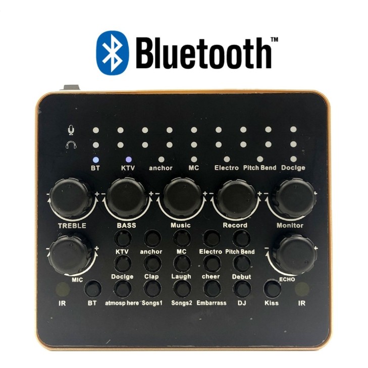 Combo Sound Card V10 Bluetooth Kèm Tay Điều Khiển + Micro Thu Âm AQ 220 Chính Hãng AQTA Bảo Hành 6 Tháng