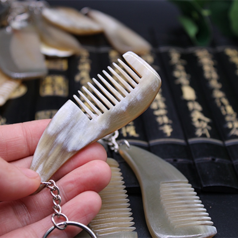 Móc khóa bằng sừng hình lược mini | Mỹ nghệ phương chi