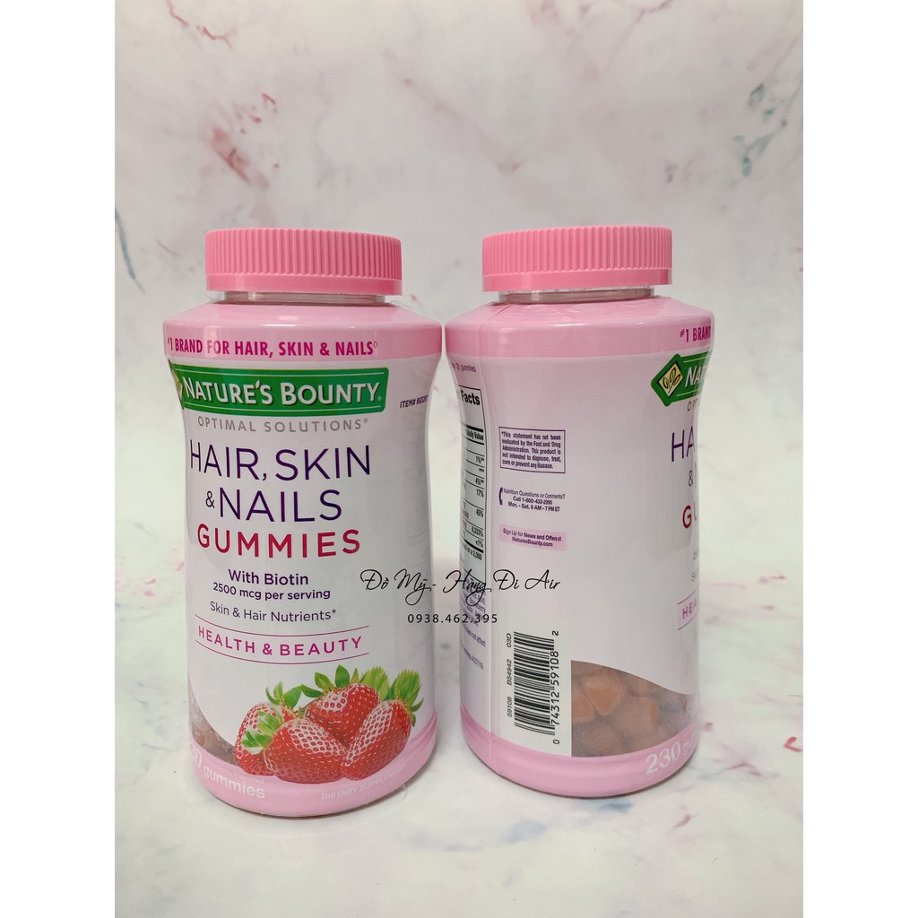 Kẹo dẻo Hair, Skin and Nails Gummies 230 viên