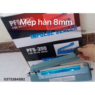Máy hàn mép túi DÀI 20CM RỘNG 8MM VỎ SẮT, máy ép miệng bao nilon, máy ép bao ZIP