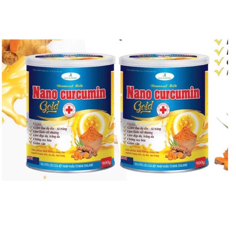 combo 4 hộp 900gram sữa nghệ nano curcumin gold diamond milk