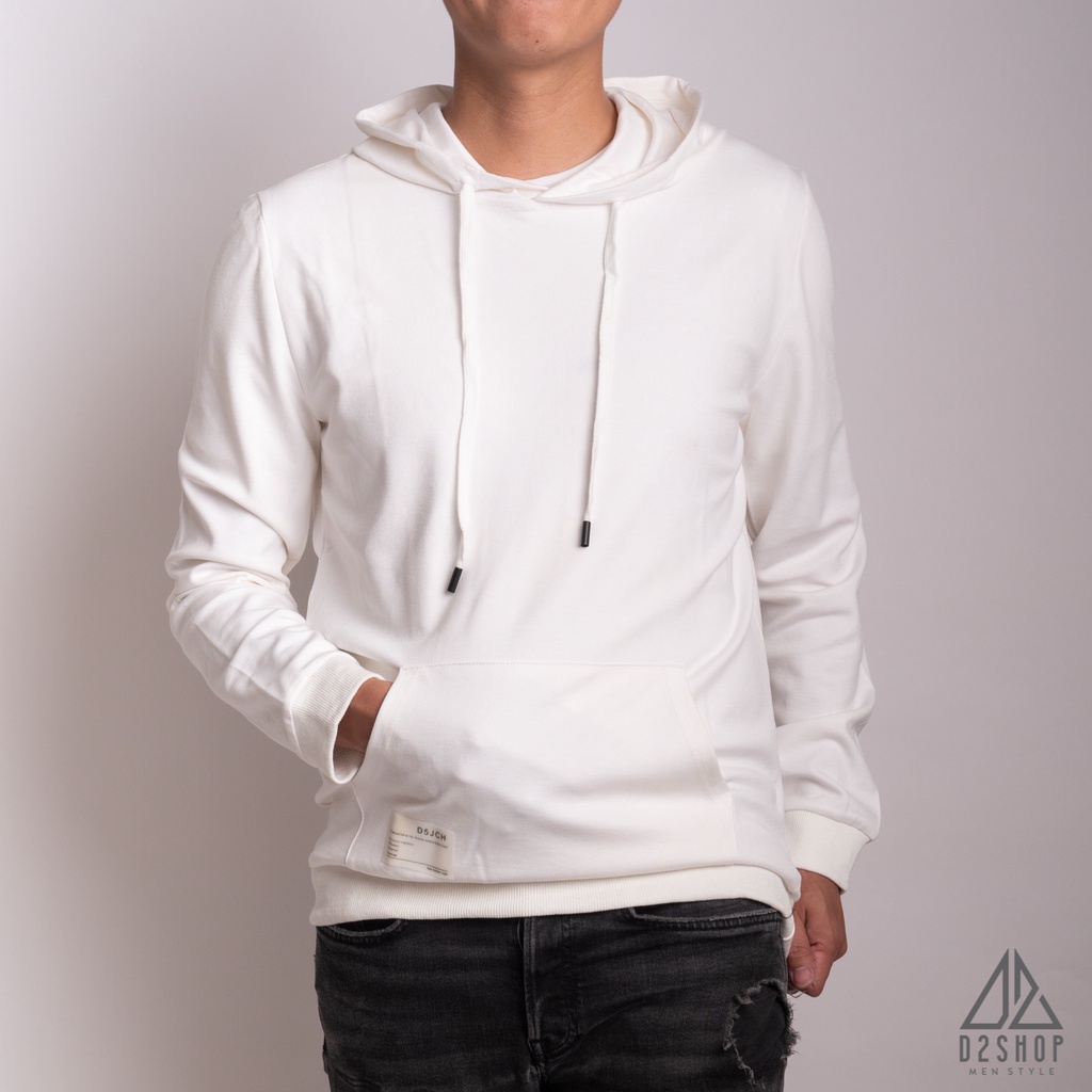 Áo hoodie nam D2shop màu đen, trơn