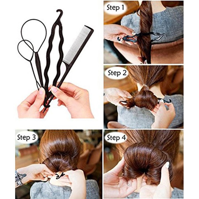-𝐅𝐑𝐄𝐄 𝐒𝐇𝐈𝐏-  Set 4 dụng cụ tạo kiểu tóc Bộ 4 dụng cụ hỗ trợ tạo kiểu tóc nhanh chóng tiện ích