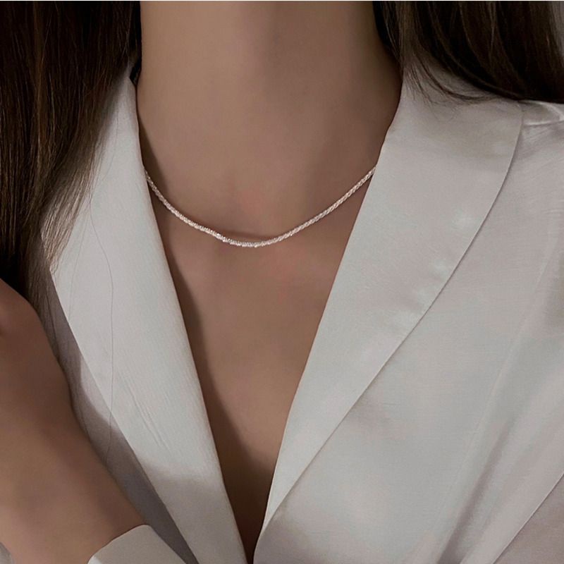 Vòng cổ, dây chuyền nữ chocker xoắn phong cách hàn quốc đơn giản dành cho nữ