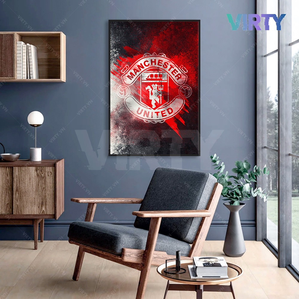 Tranh treo tường Câu lạc bộ BÓNG ĐÁ kèm khung composite VIRTY Tranh Canvas decor phòng ngủ, phòng làm việc