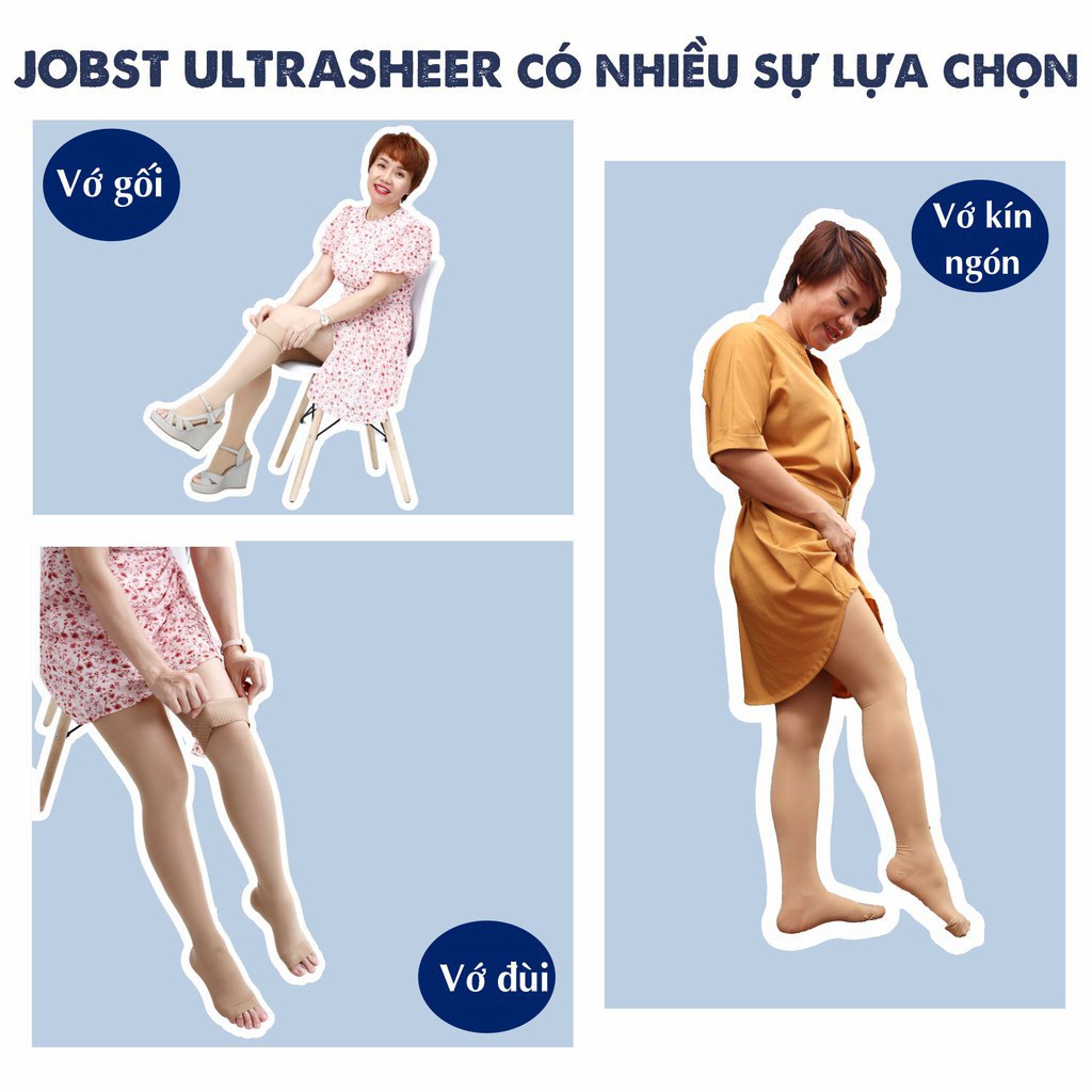 ✅ Vớ Suy Giãn Tĩnh Mạch JOBST Ultrasheer (Màu Đen, Kín Ngón, Bít Ngón) | Tất Y Khoa - Cực Siêu Mỏng -VT0893