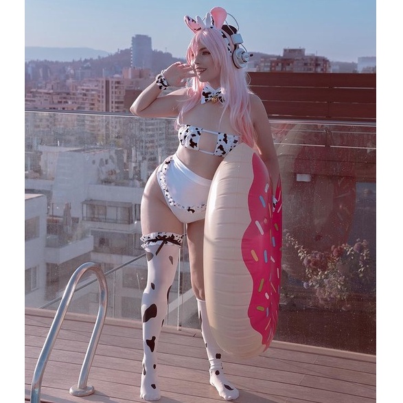 Bikini anime cosplay lolita họa tiết bò sữa | BigBuy360 - bigbuy360.vn