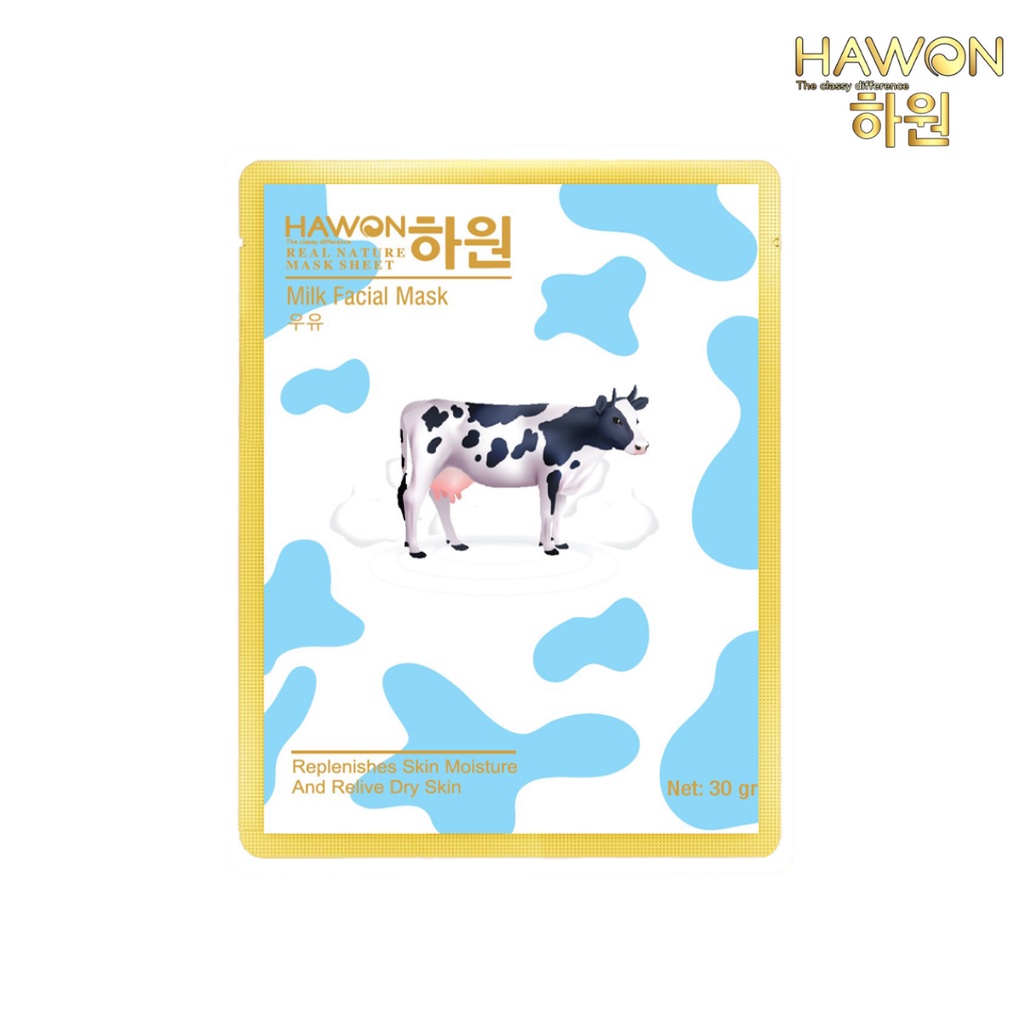 Mặt Nạ Giấy Dưỡng Trắng Da Chiết Xuất Sữa Bò Chính Hãng HAWON - 25g