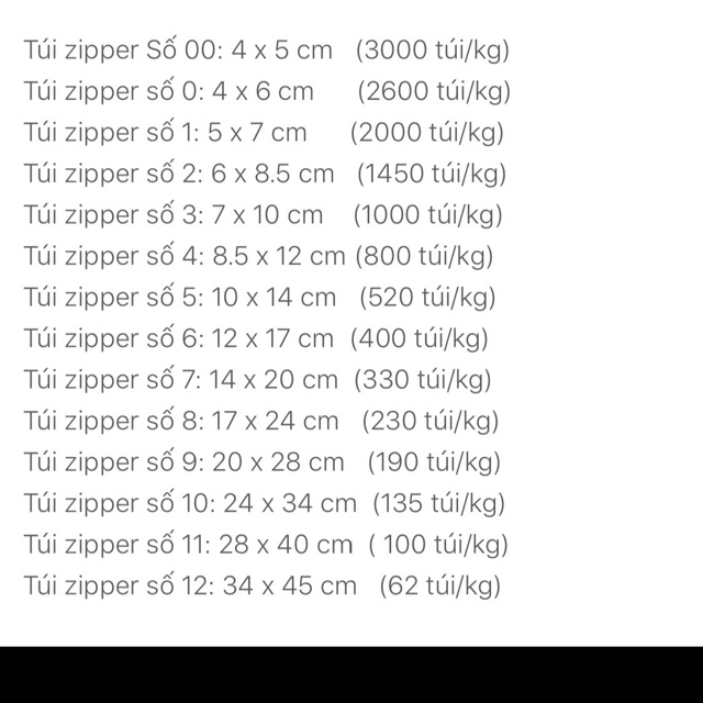 3kg túi zip
