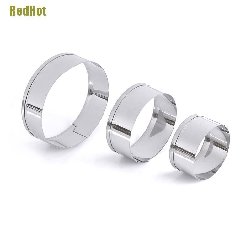 Bộ 3 Khuôn Làm Bánh Tròn Bằng Thép Không Gỉ Cao Cấp